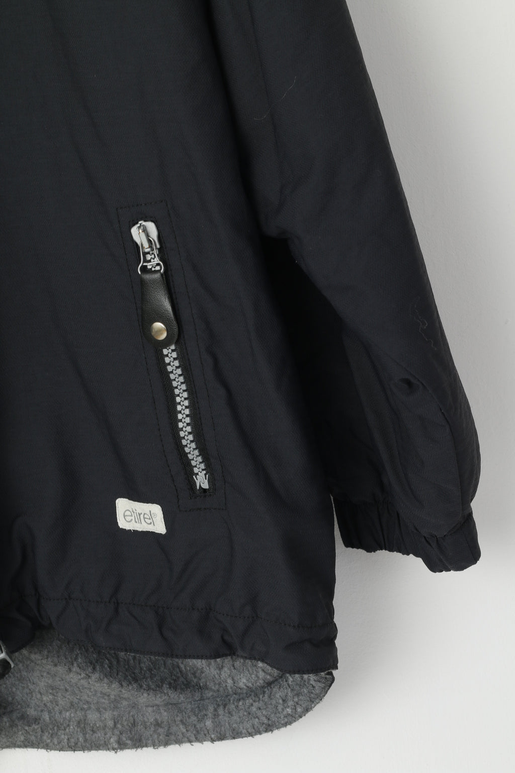 Giacca Etirel Le Style Sportif da uomo XL nera con cappuccio e cerniera intera, giacca a vento foderata in pile