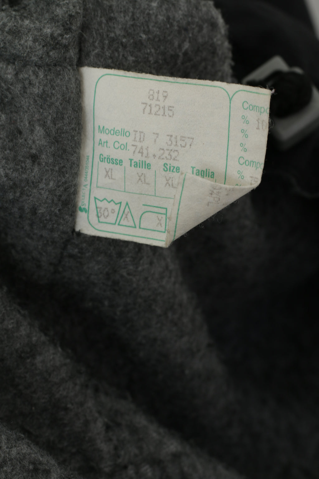 Giacca Etirel Le Style Sportif da uomo XL nera con cappuccio e cerniera intera, giacca a vento foderata in pile