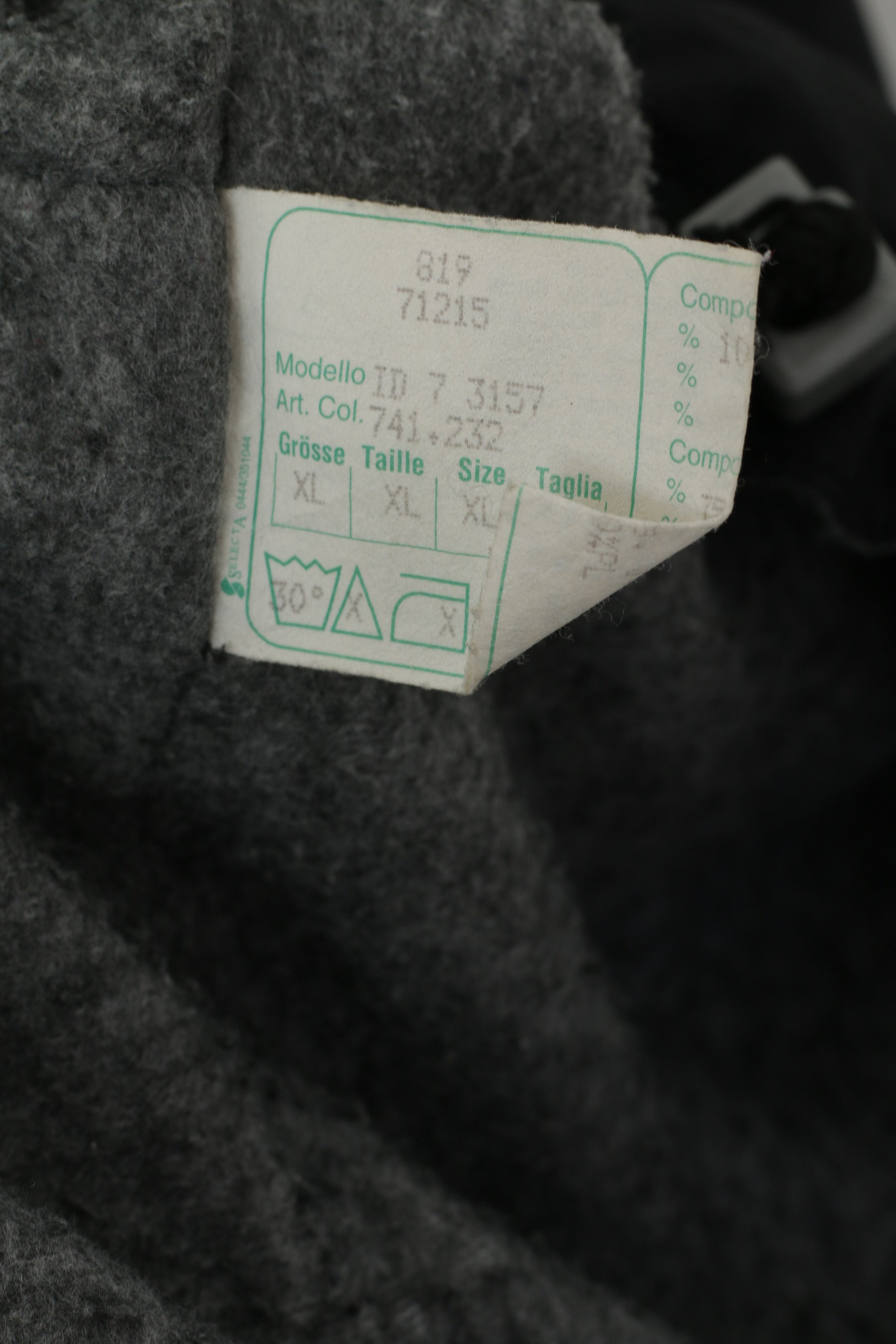 Etirel Le Style Sportif Hommes XL Veste Noir À Capuche Fermeture Éclair Complète Anorak Doublé Polaire Haut