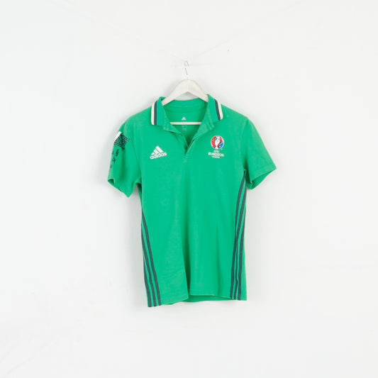 Adidas Men M Polo Shirt Green Cotton Euro 2016 UEFA France Top