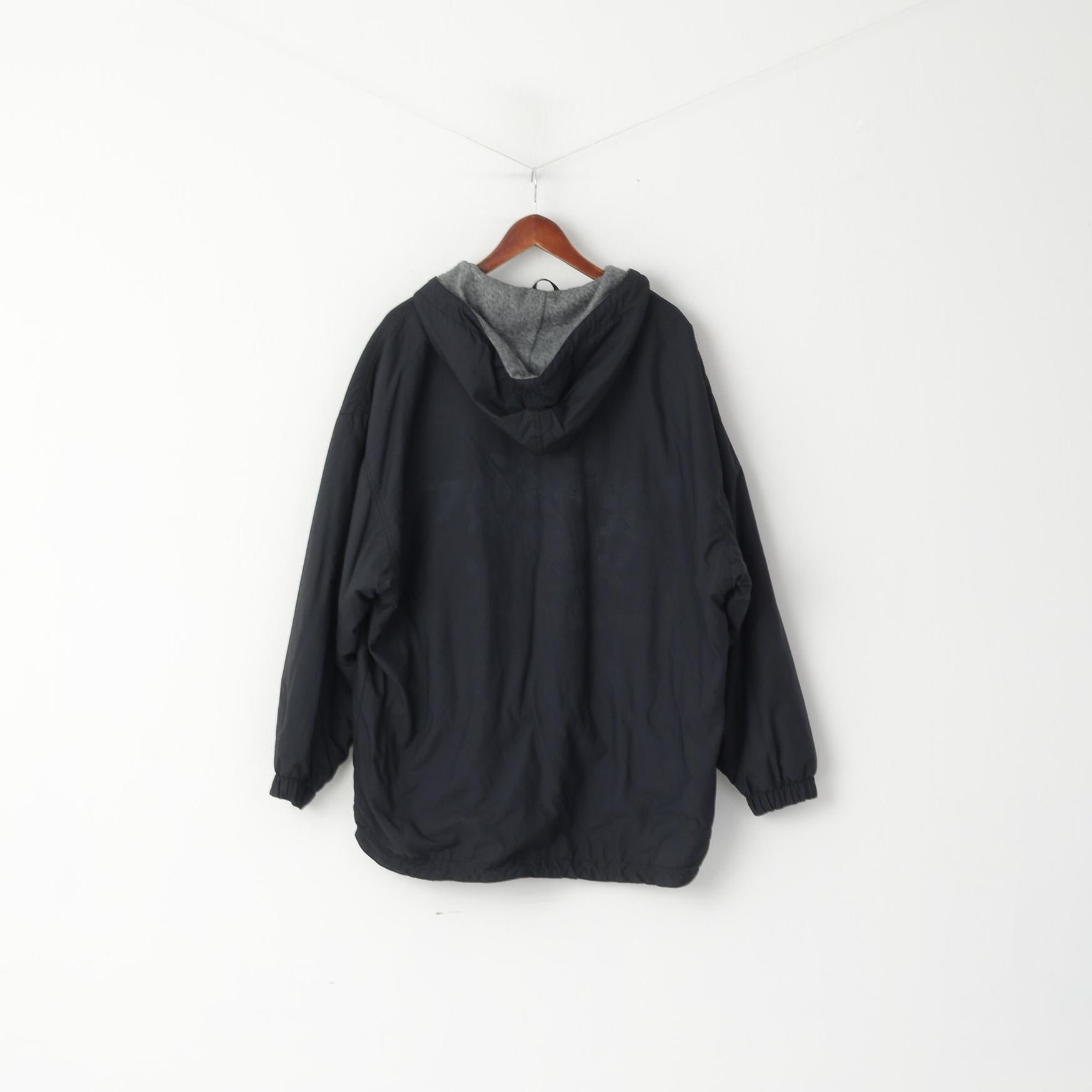 Giacca Etirel Le Style Sportif da uomo XL nera con cappuccio e cerniera intera, giacca a vento foderata in pile