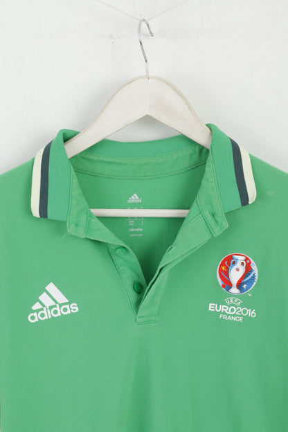 Polo Adidas Uomo M Verde Cotone Euro 2016 UEFA Francia Top