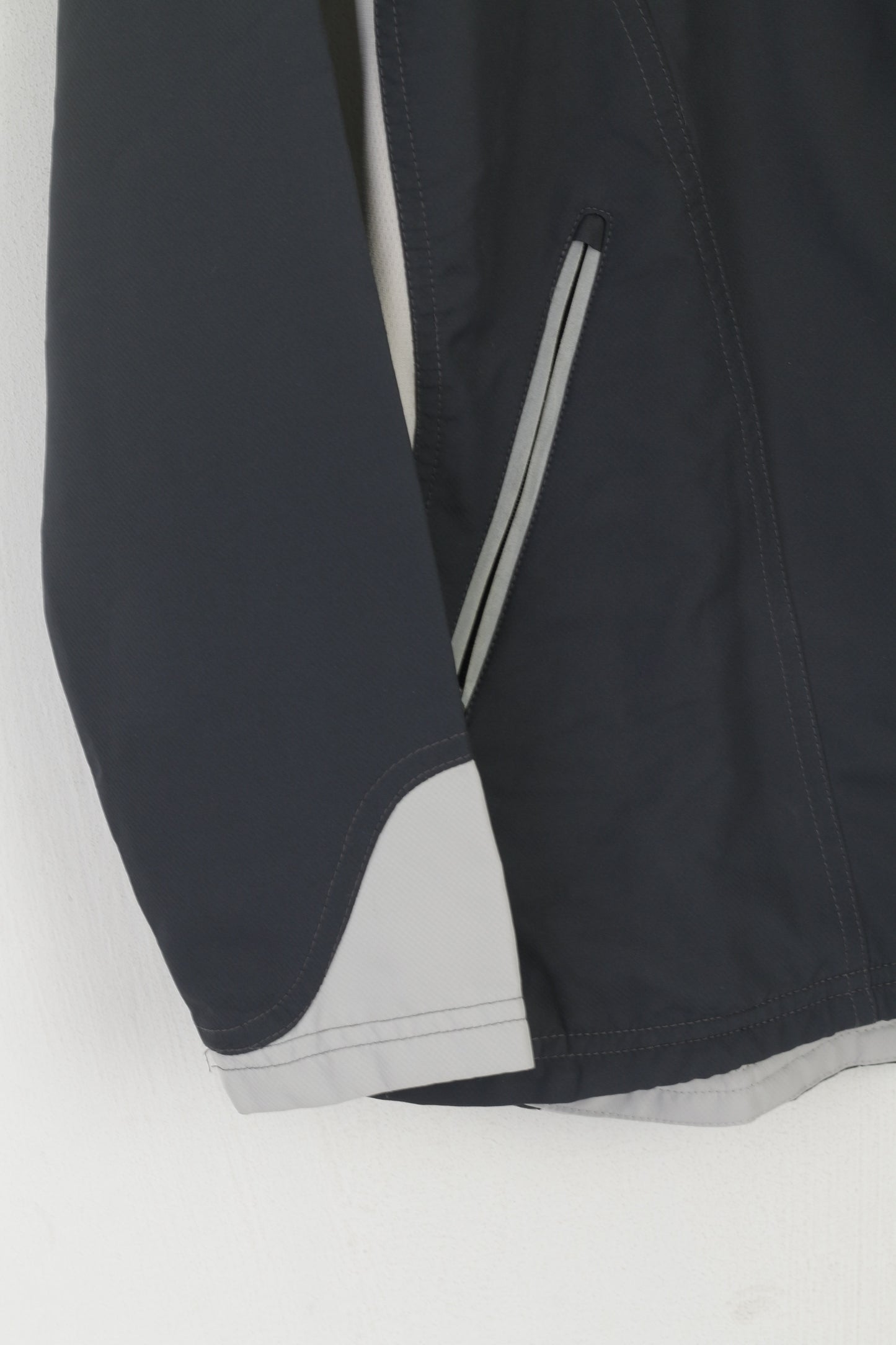 Adidas Women 12 38 M Jacket Dark Gray Sportswear Fit Full Zip Vintage Windbreaker