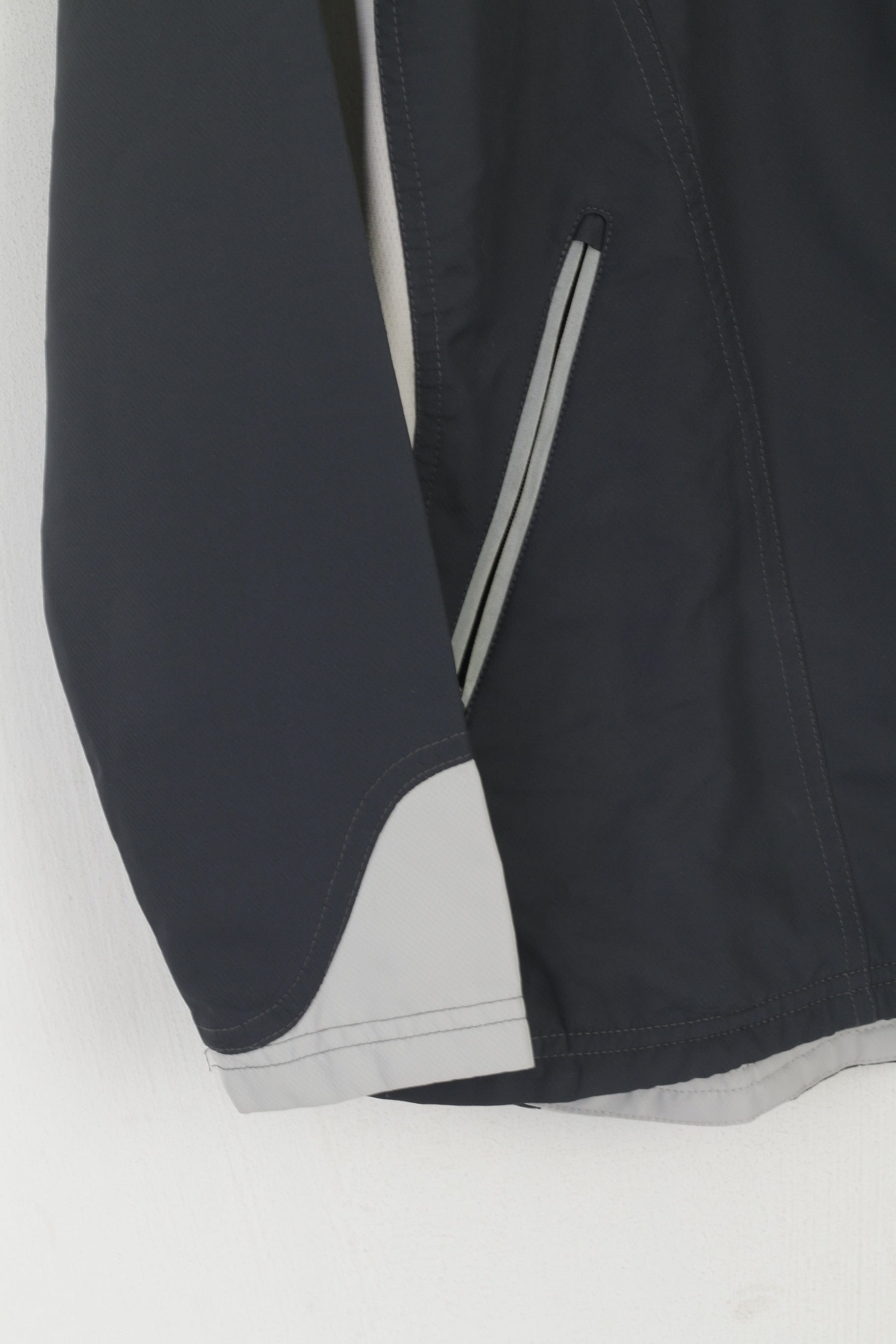 Adidas Femmes 12 38 M Veste Gris Foncé Sportswear Fit Full Zip vintage Coupe-Vent