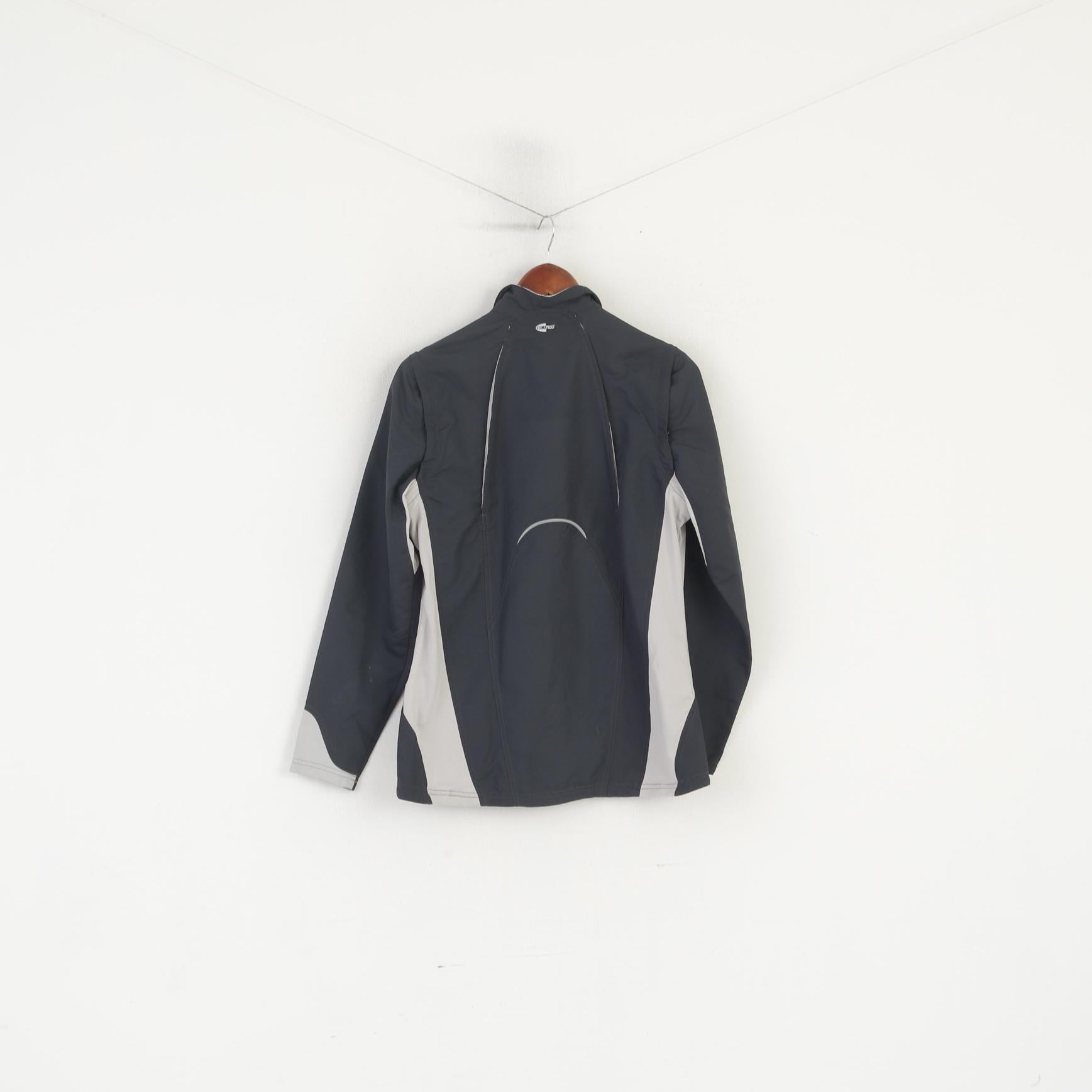 Giacca Adidas Donna 12 38 M Giacca a vento vintage con zip intera grigio scuro