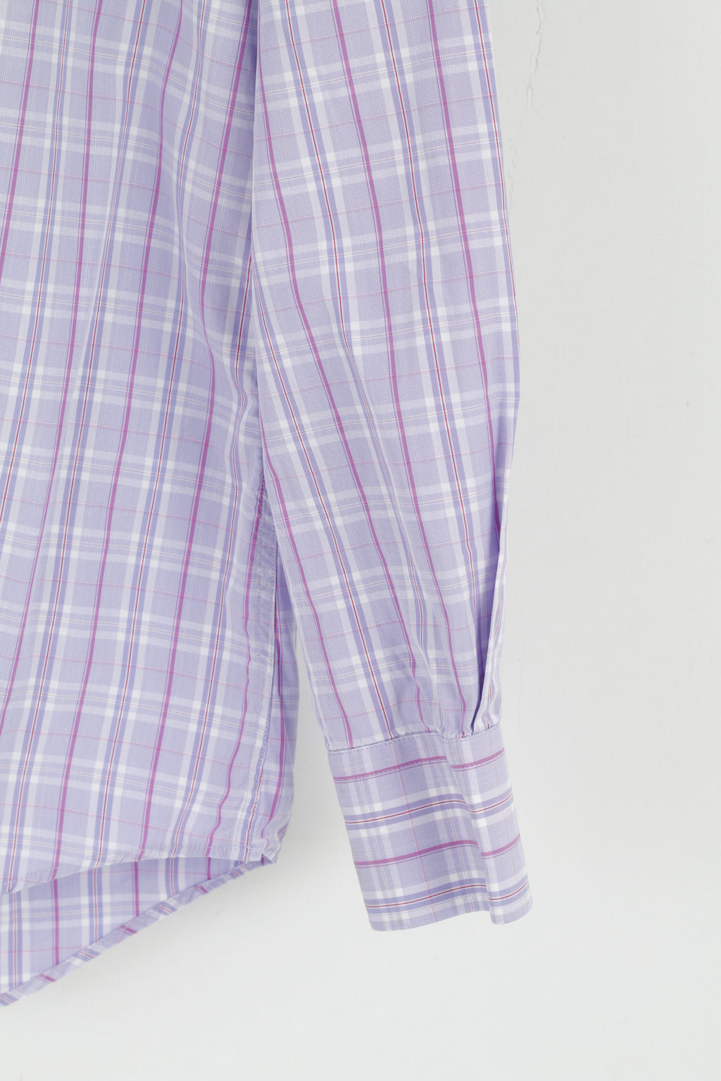 Paul Smith London Mens 16.5 42 XL Casual Shirt Cotton Purple Check Long Sleeve Top