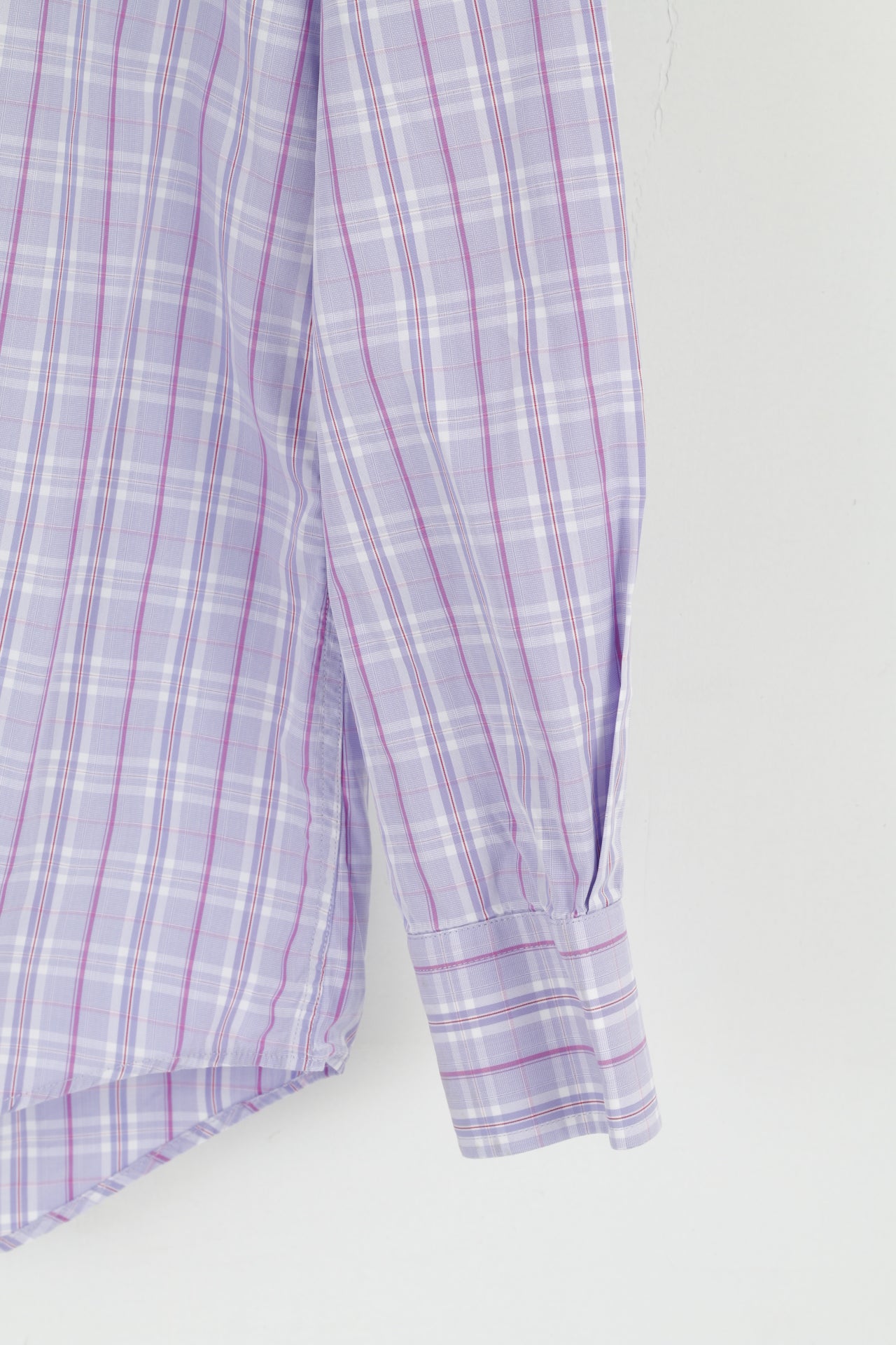 Paul Smith London Mens 16.5 42 XL Casual Shirt Cotton Purple Check Long Sleeve Top