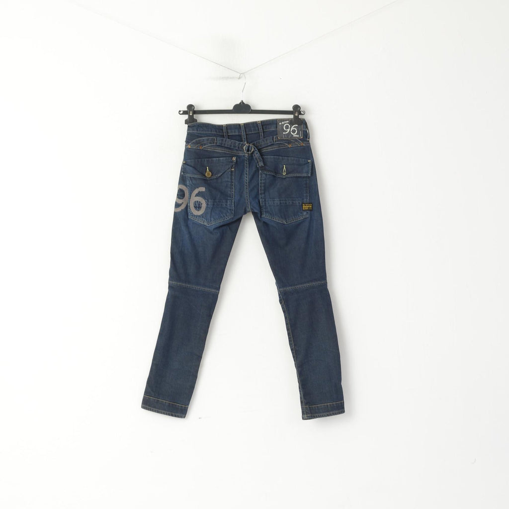 G-STAR Denim Women 29 Trousers Navy Denim Tapered Skinny Jeans Pants