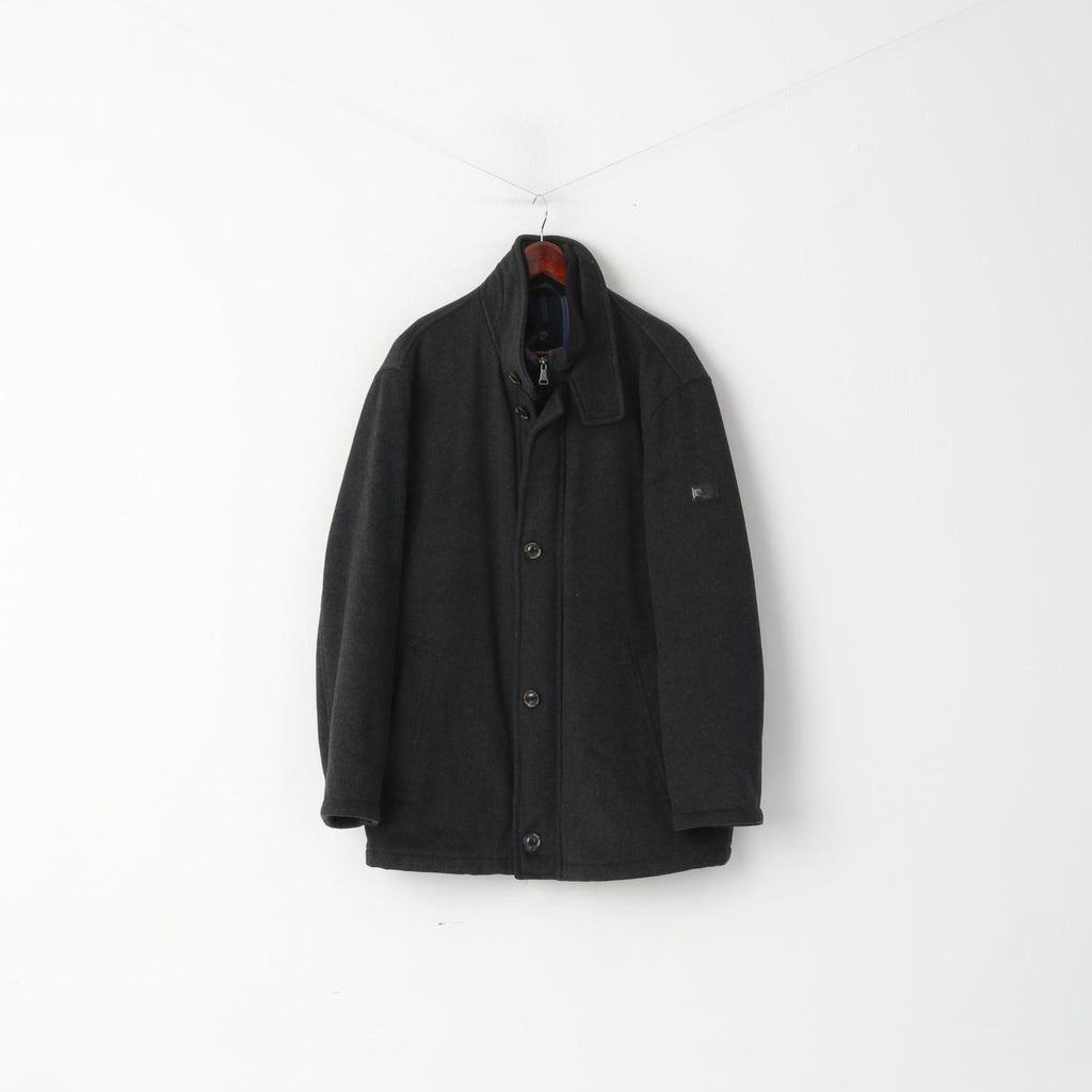 Pierre Cardin Paris Giacca da uomo 54 L in lana grigia con cerniera intera Top classico autunnale