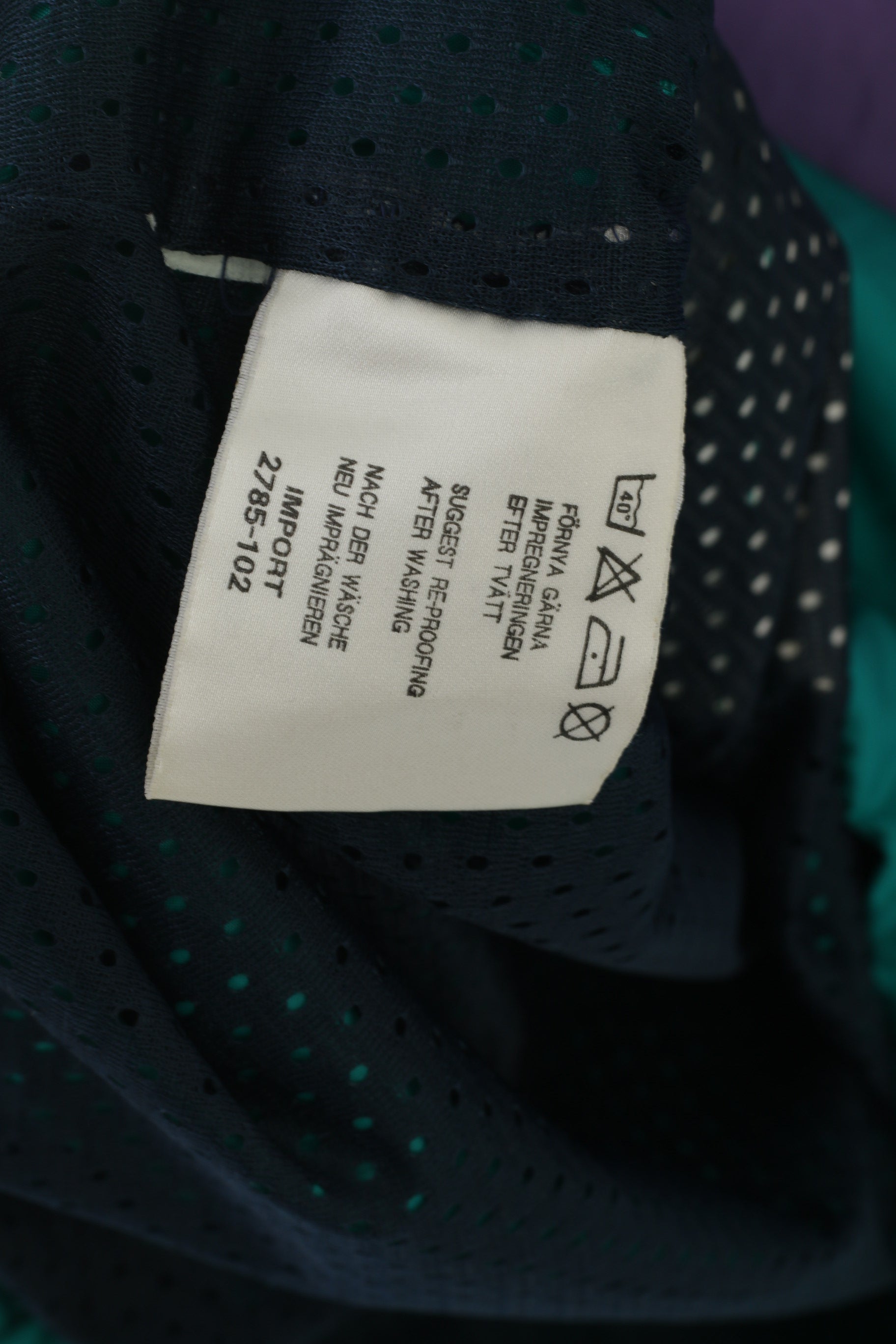 Tenson Men 54 L Jacket Purple Air Push Vintage Pullover Hidden Hood Top