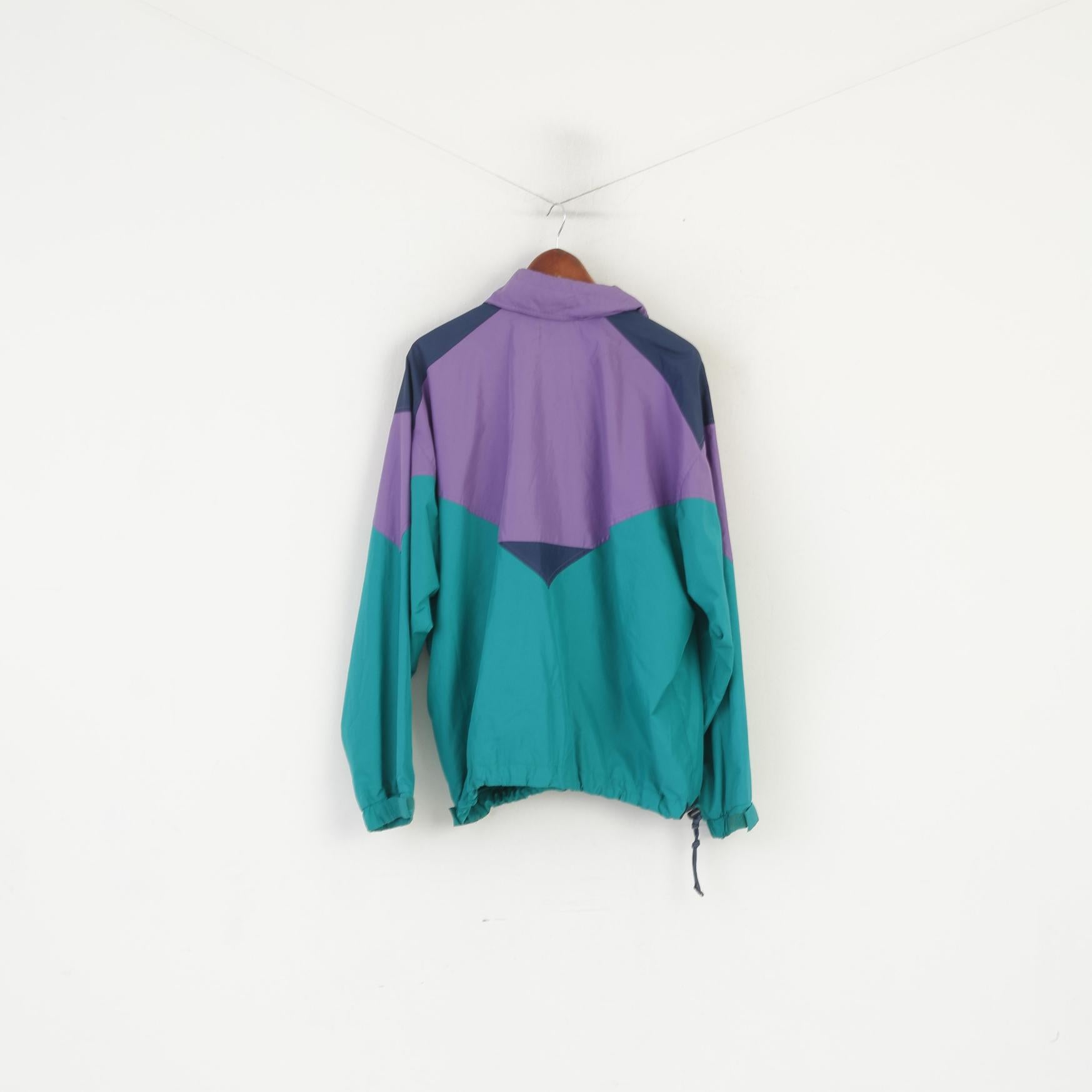 Tenson Men 54 L Jacket Purple Air Push Vintage Pullover Hidden Hood Top