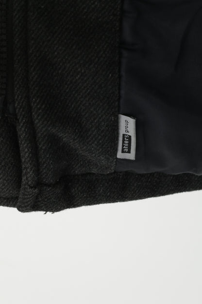 Pierre Cardin Paris Men 54 L Jacket Gray Wool Full Zipper Classic Autumn Top