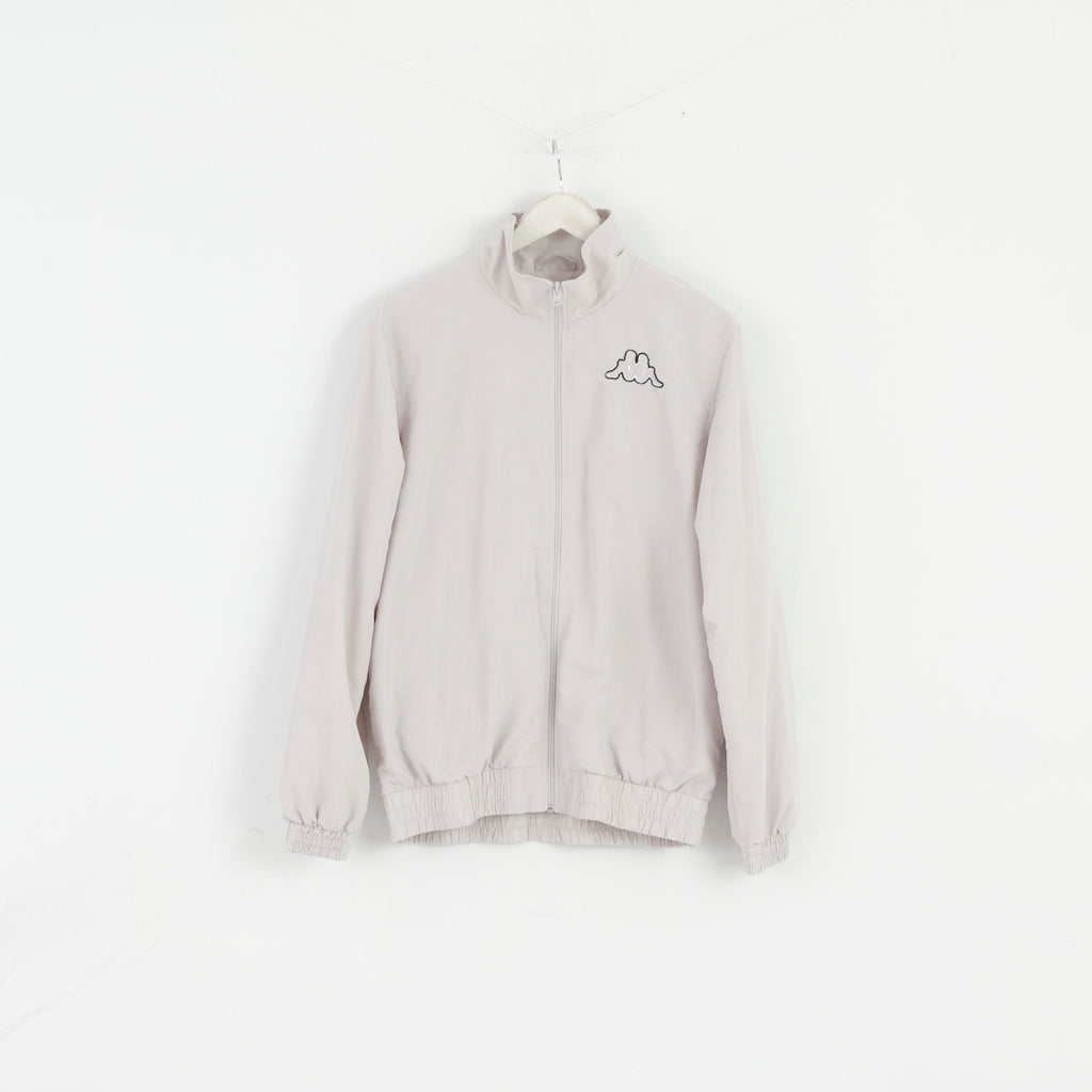 KAPPA Femmes L Veste Gris Bomber Activewear Zip Up Mesh Doublé Top