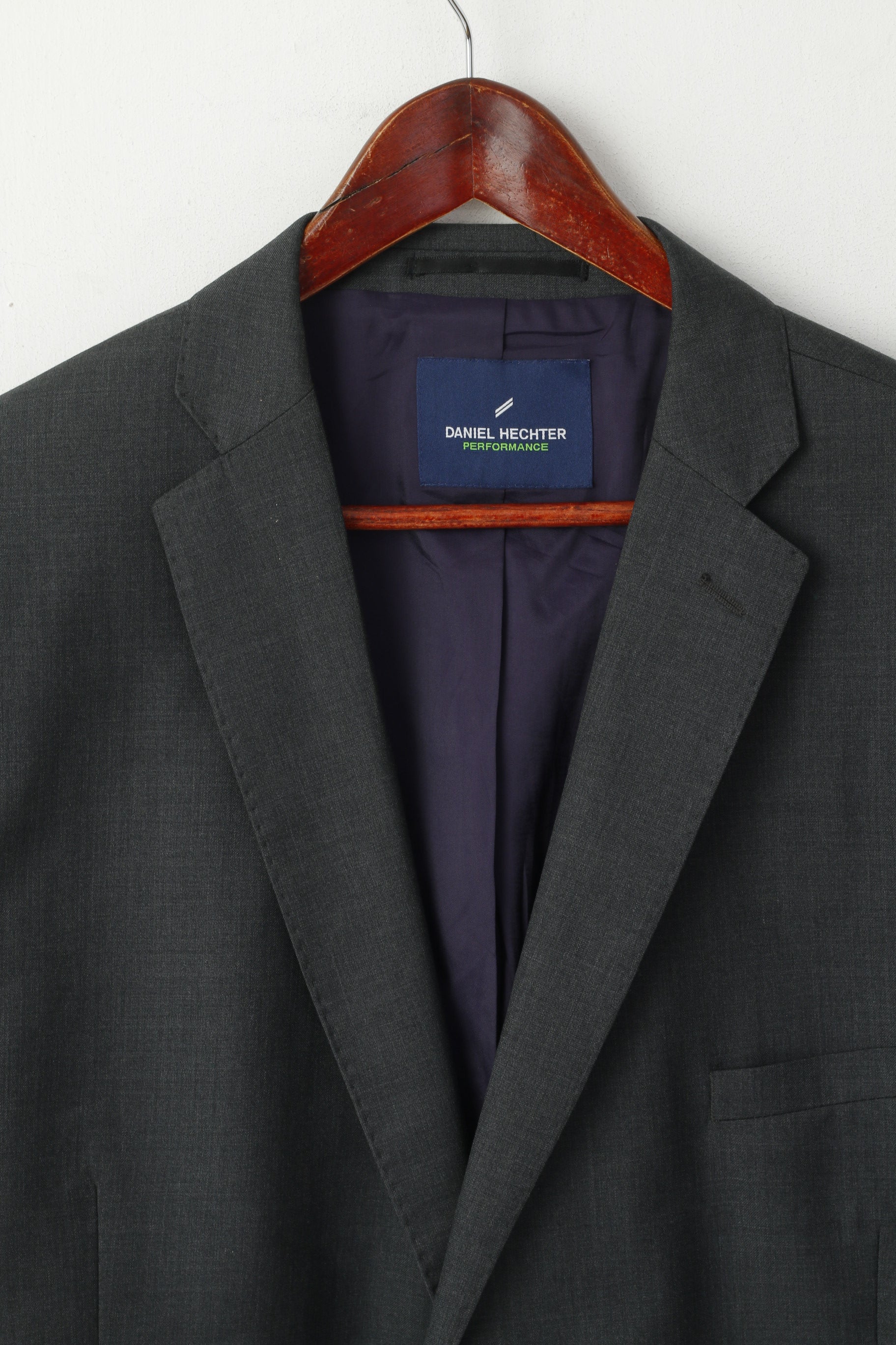 Daniel Hechter Performance Men 48 122 Blazer Grey Wool Single Breasted Jacket