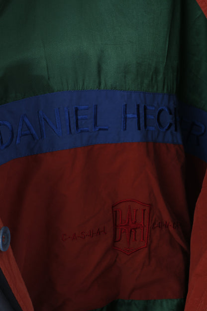 Daniel Hechter Men 54 L Bomber Jacket Navy Vintage Nylon Buttoned Soft Top