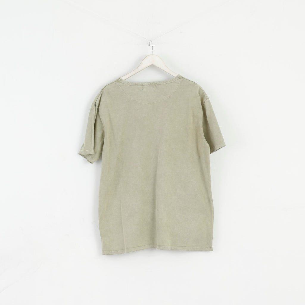 Joe Browns Chemise XL pour homme en coton vert délavé col rond classique haut rétro