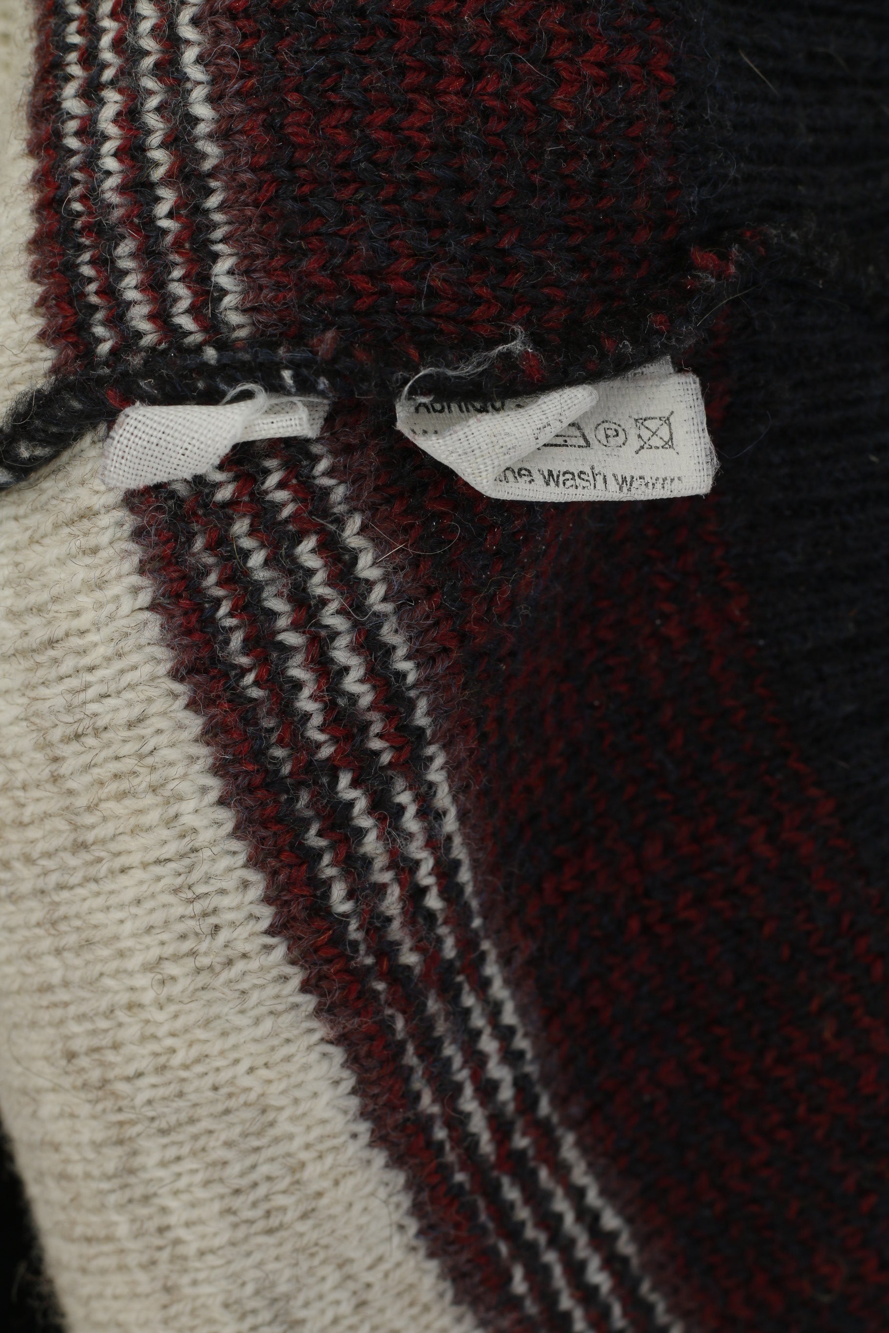 ICELAND Men L Jumper Navy Acrylic Nordic Crew Neck Made in Italy Sweater