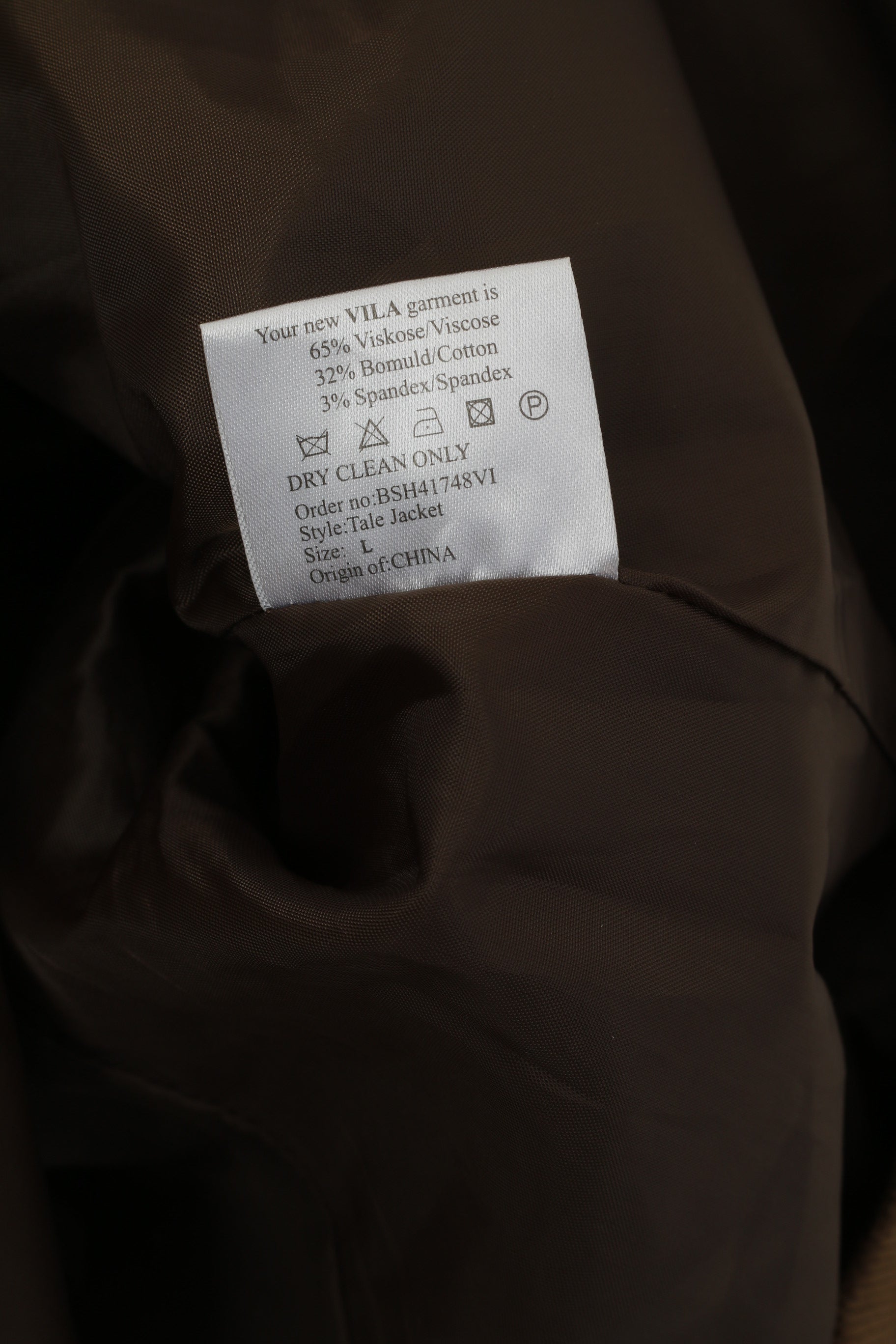 Vila Femme L (M) Blazer Marron Velours Côtelé Viscose Brillant Diamant Boutons Veste