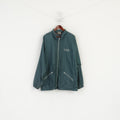 Giacca antipioggia Equator da uomo L verde vintage in nylon impermeabile con cerniera intera