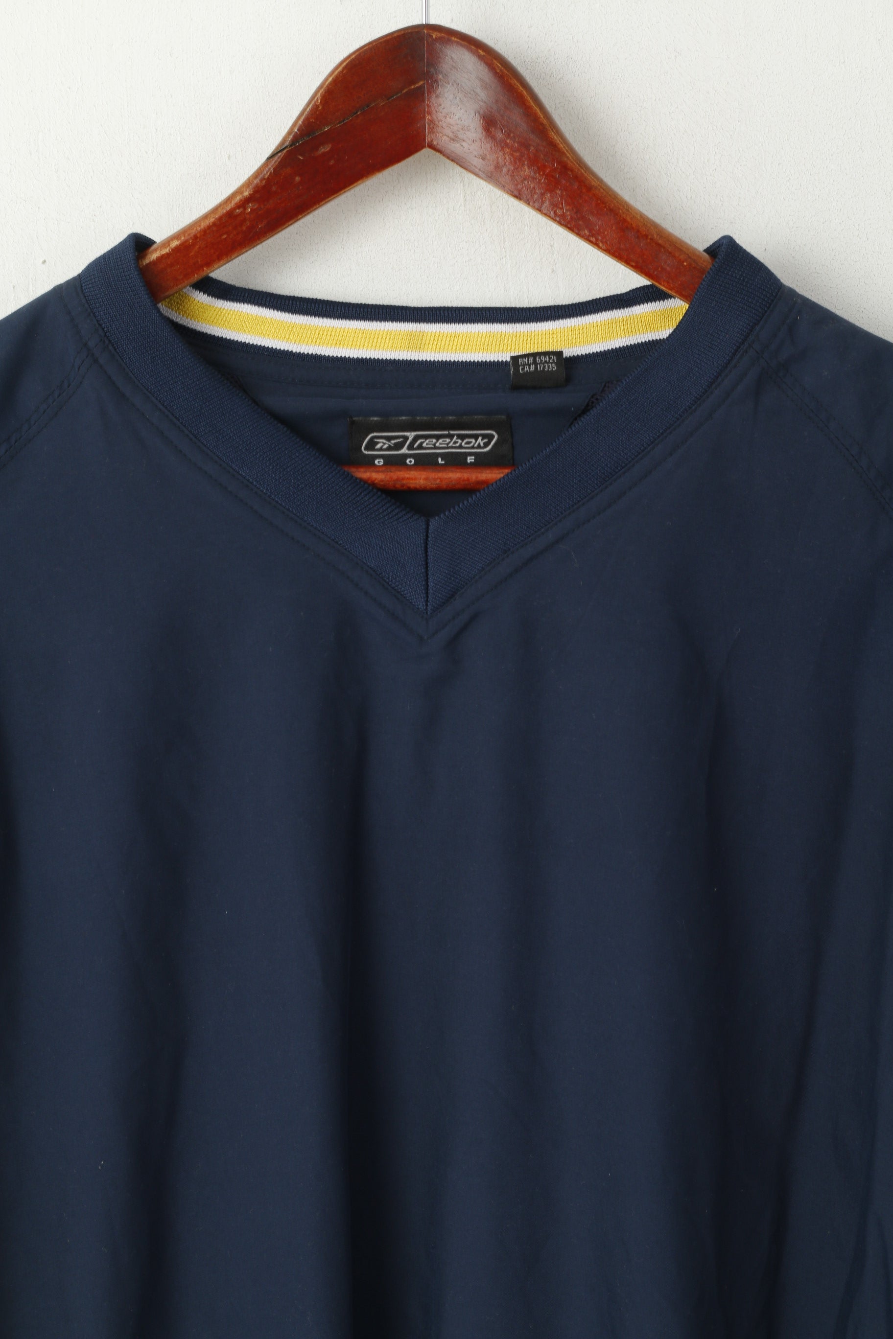 Reebok Golf Men L Pullover Jacket Navy Lightweight V Neck Activewear Top