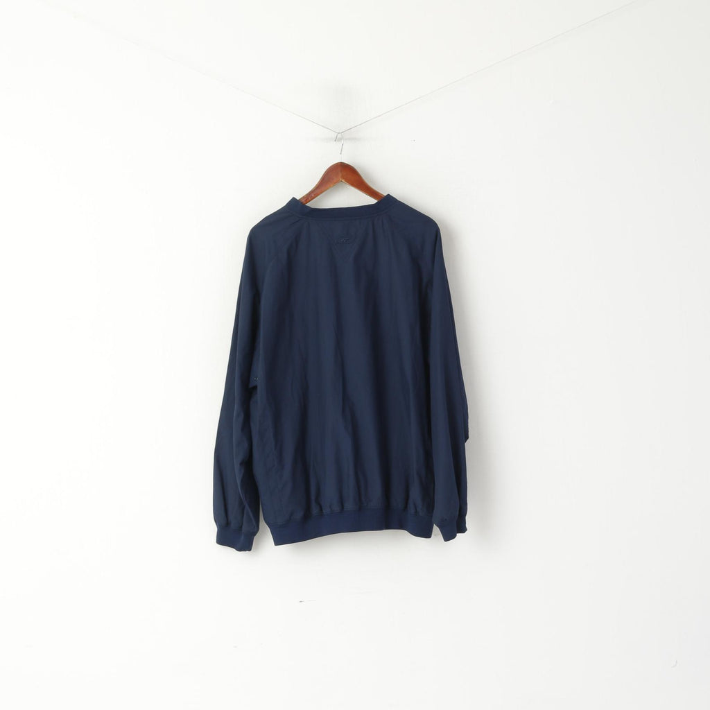 Reebok Golf Men L Pullover Jacket Navy Lightweight V Neck Activewear Top