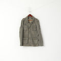 IDPDT Men L (M) Denim Jacket Gray Check Cotton Rough Gear Sky Rebel Blazer Top