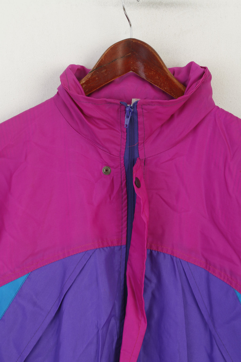 Vintage Men S Jacket Purple Nylon Waterproof England Full Zipper Rain Top