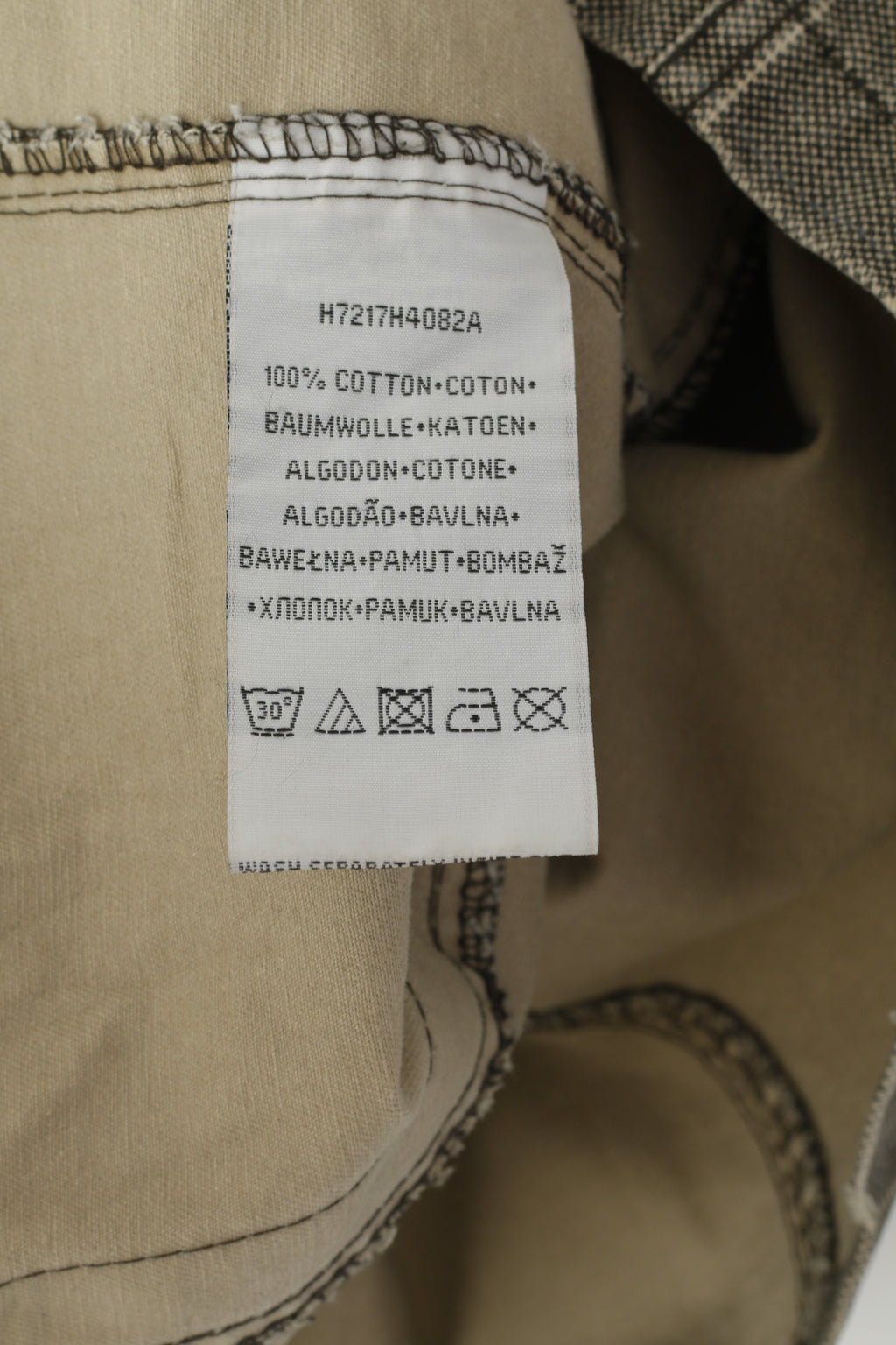 IDPDT Men L (M) Denim Jacket Gray Check Cotton Rough Gear Sky Rebel Blazer Top