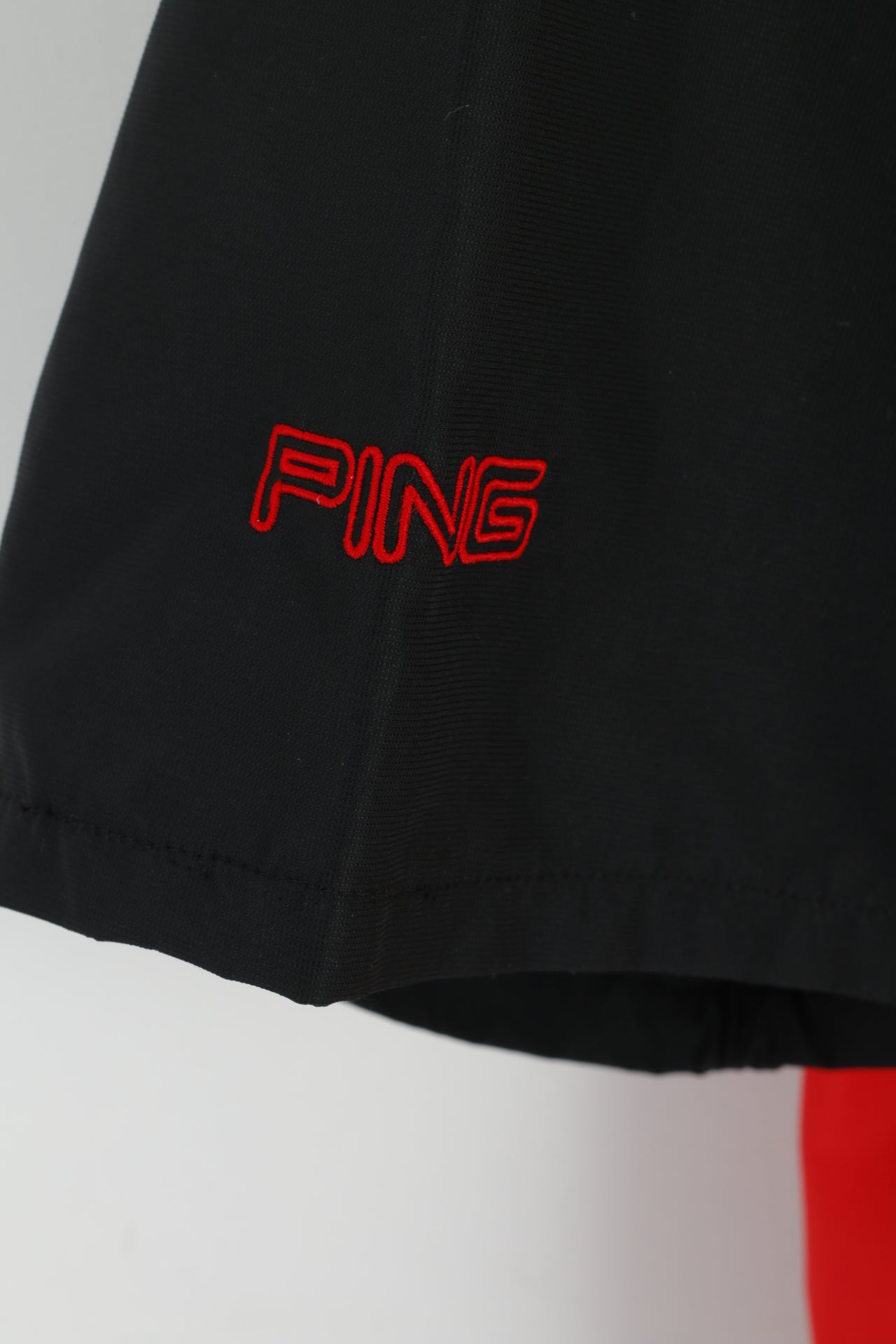 PING Collection Men L Golf Jacket Short Sleeve Red Full Zipper Bomber Top Activewear