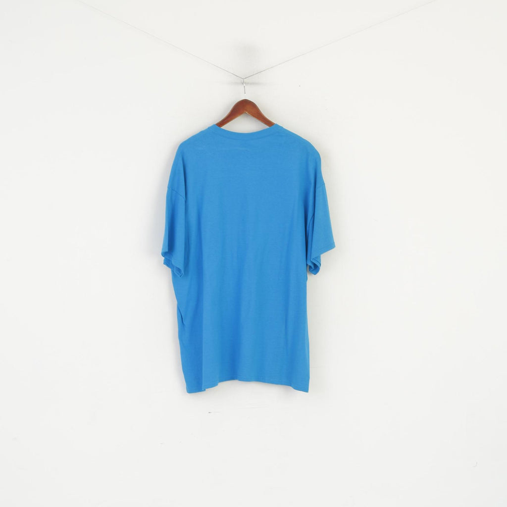 New Gildan Men XXL T- Shirt Blue Cotton Graphic Orlando Florida Crew Neck Top