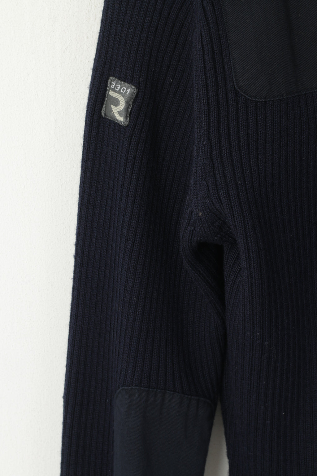 G-Star Pull classique en laine stretch pour homme, coupe ajustée, col Dyffle, bleu marine
