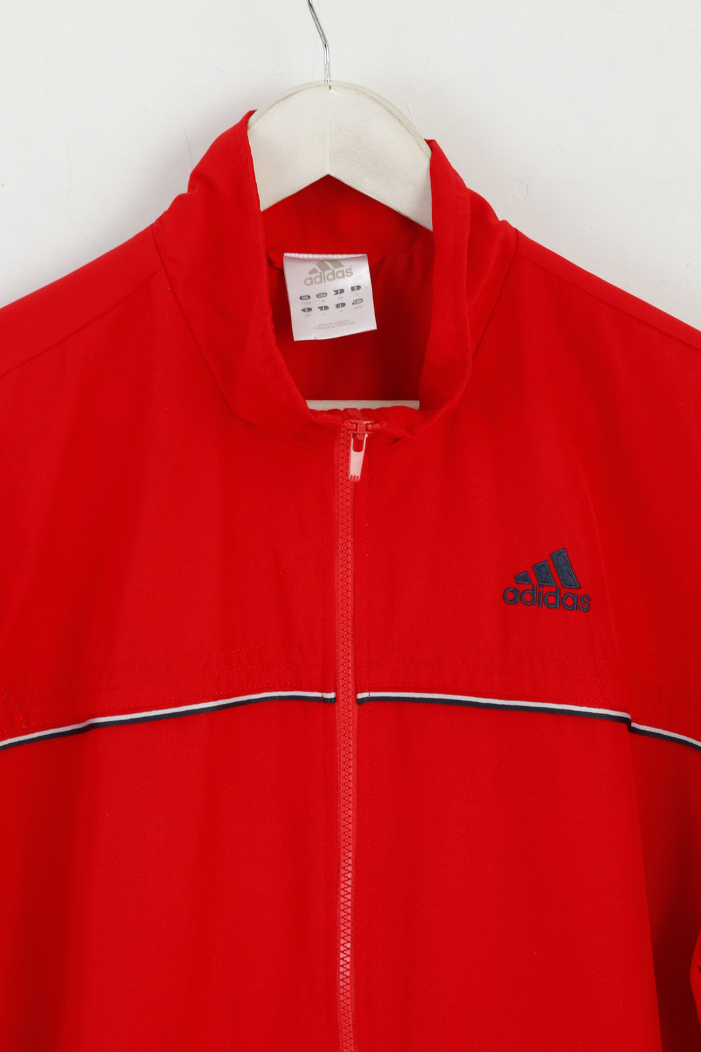Adidas Men M 180 Jacket Red Activewear Full Zipper Mesh Lined Sport Top