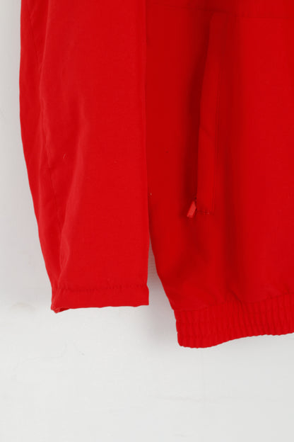 Giacca Adidas da uomo M 180 rossa Activewear Top sportivo foderato in rete con cerniera intera