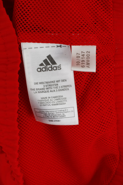 Giacca Adidas da uomo M 180 rossa Activewear Top sportivo foderato in rete con cerniera intera