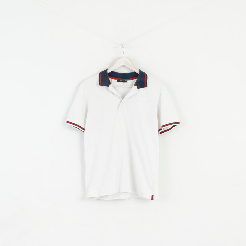 Gucci Men S Polo Shirt White Classic Detailed Buttons Stretch Fit Top