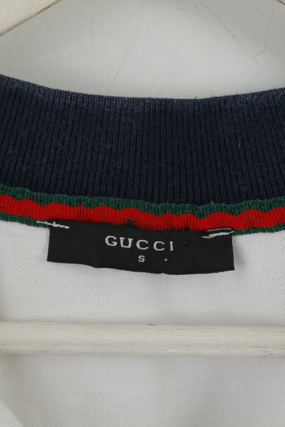 Polo Gucci da uomo S, parte superiore elasticizzata con bottoni classici dettagliati bianchi