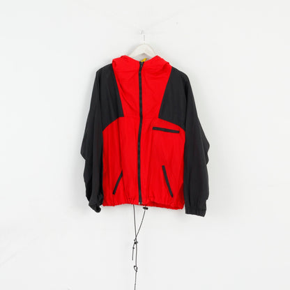 Giacca Marlboro Adventure Team da uomo L in nylon rosso nero vintage anni '90 con cerniera