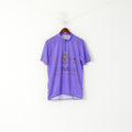 Reusch Men XL Cycling Shirt Purple Bike Zip Neck Vintage Activewear Jersey Top