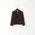 Mondi City Women 38 S Blazer Brown Wool Blend Casual Military Elegant Jacket