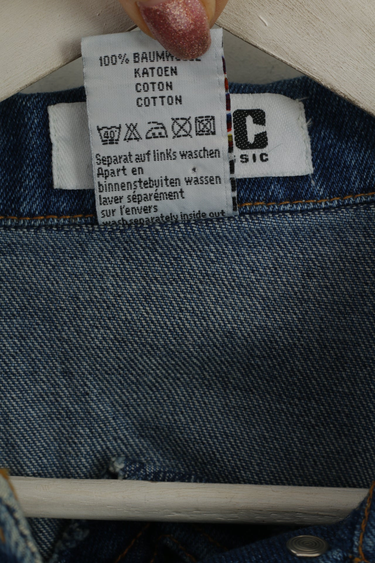 YGCC Femmes 10 36 S Veste en Jean Bleu Jeans Coton Détail Boho Haut