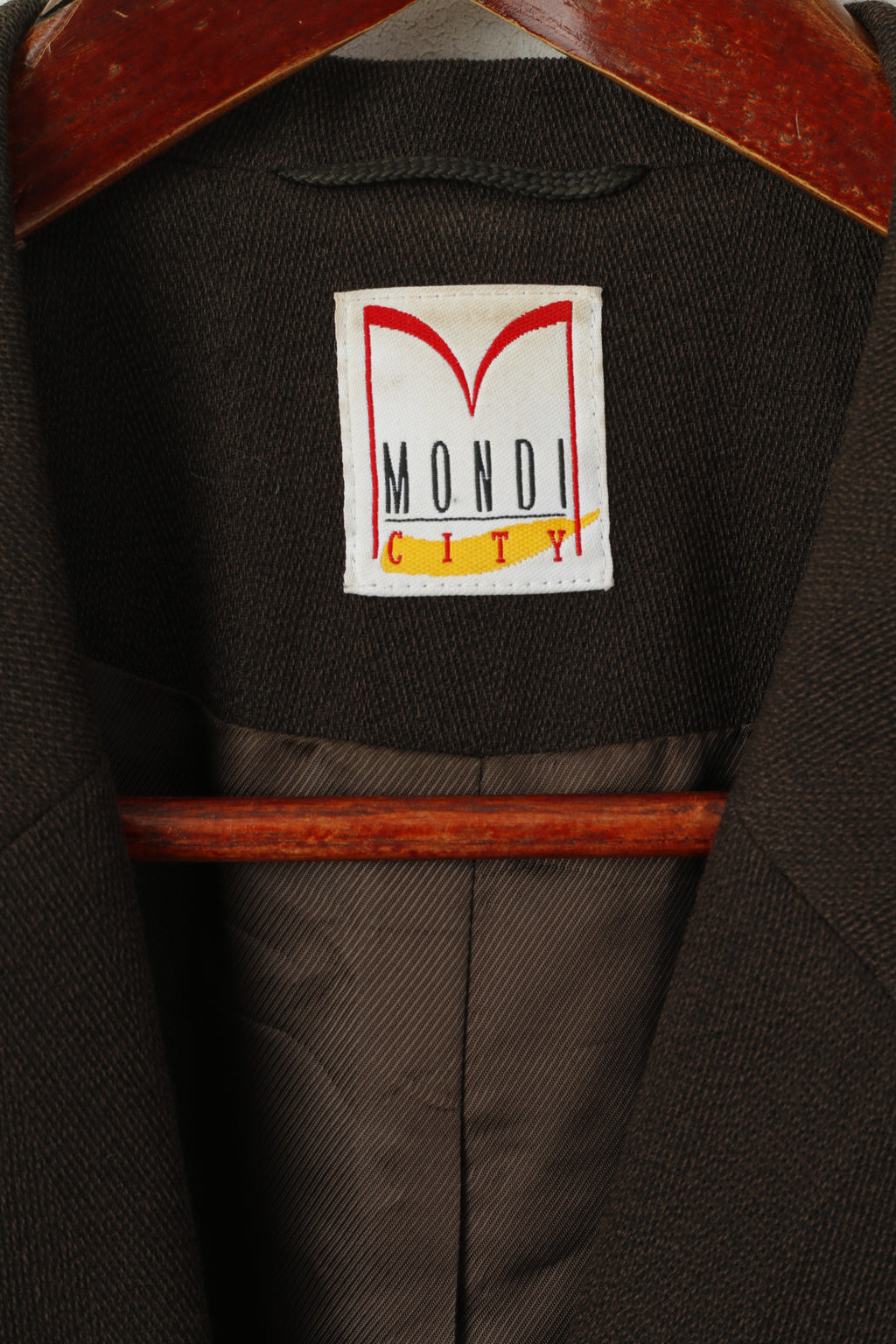 Mondi City Women 38 S Blazer Brown Wool Blend Casual Military Elegant Jacket