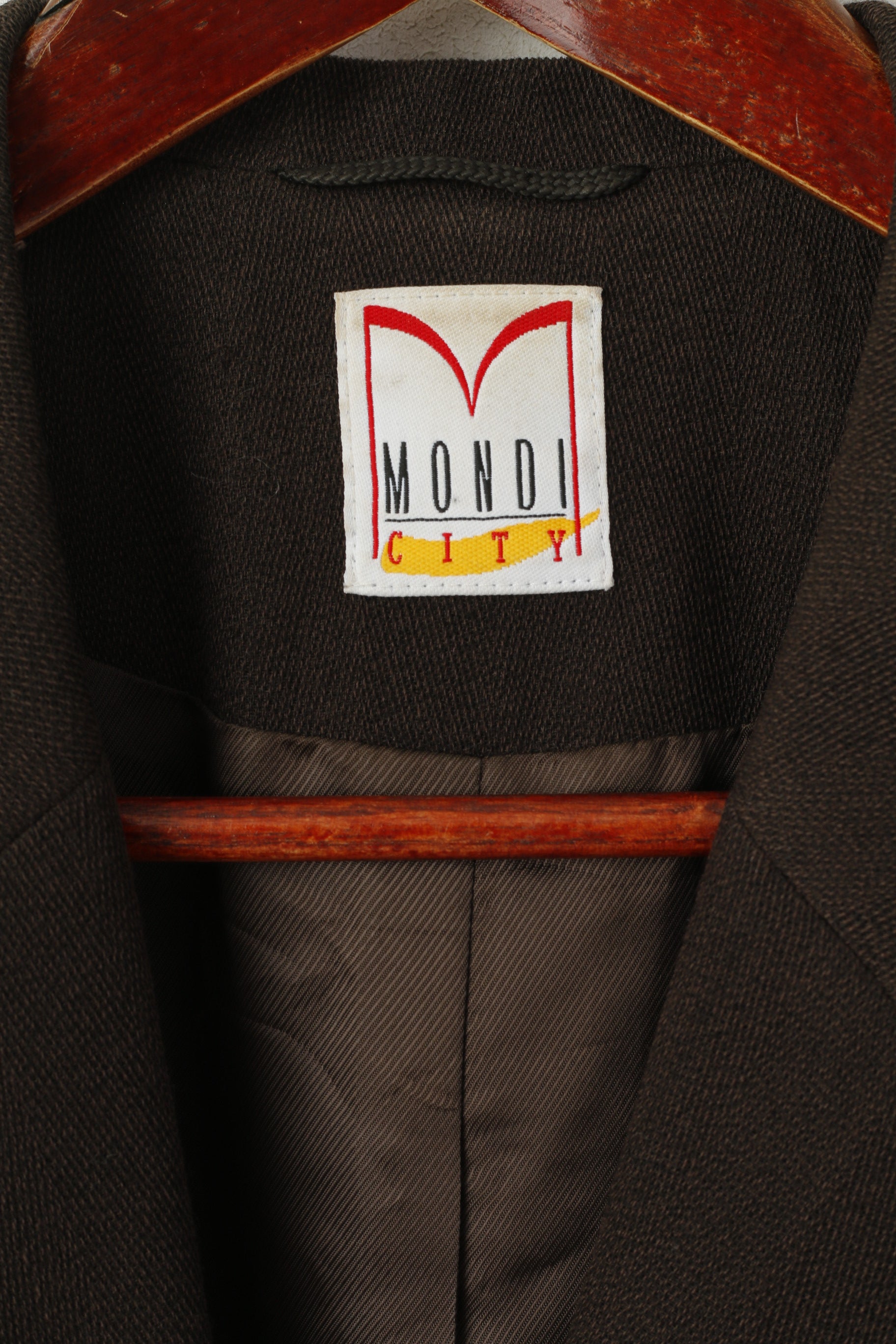 Mondi City Women 38 S Blazer Brown Wool Blend Casual Military Elegant Jacket