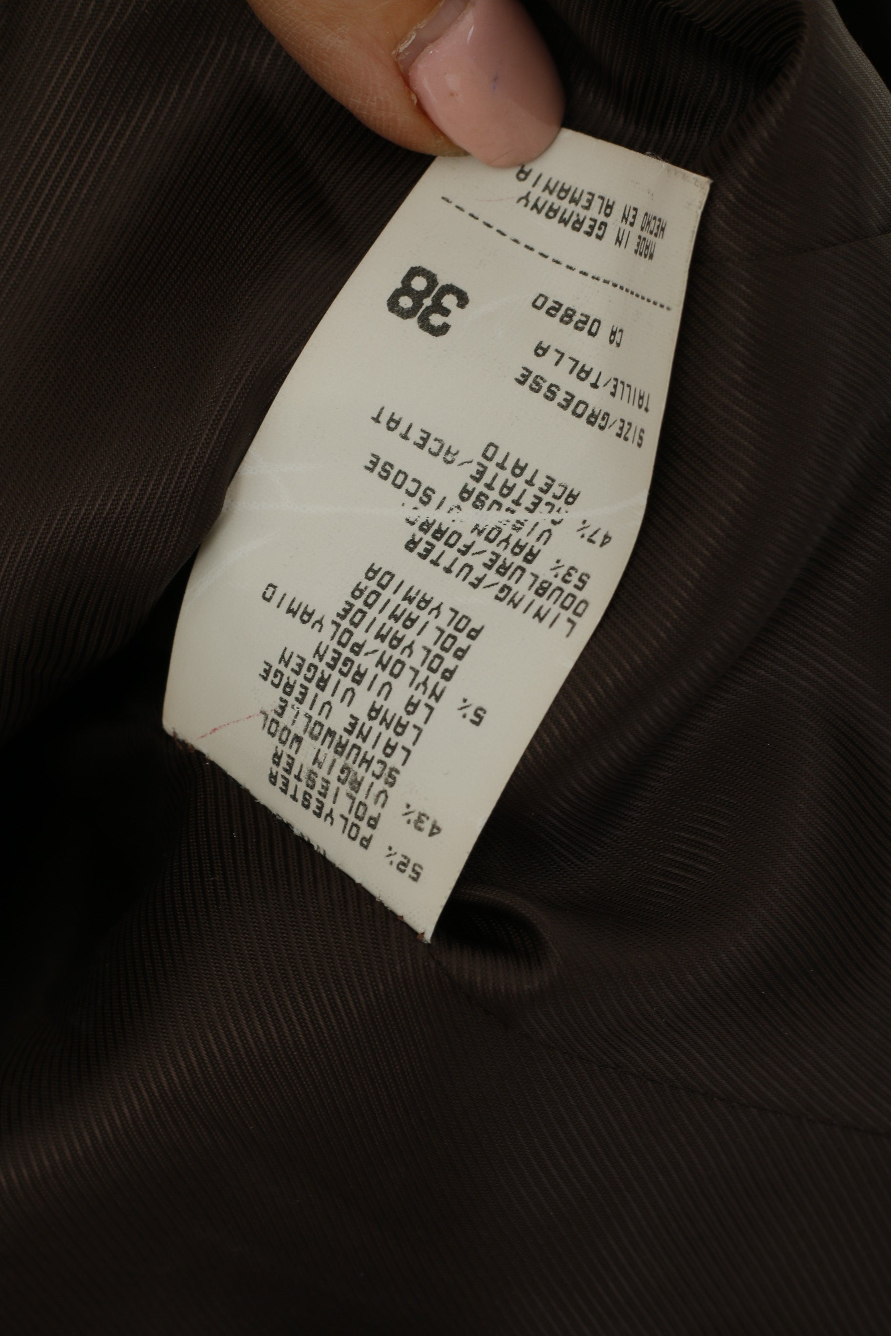 Mondi City Women 38 S Blazer Brown Wool Blend Casual Military Elegant Jacket