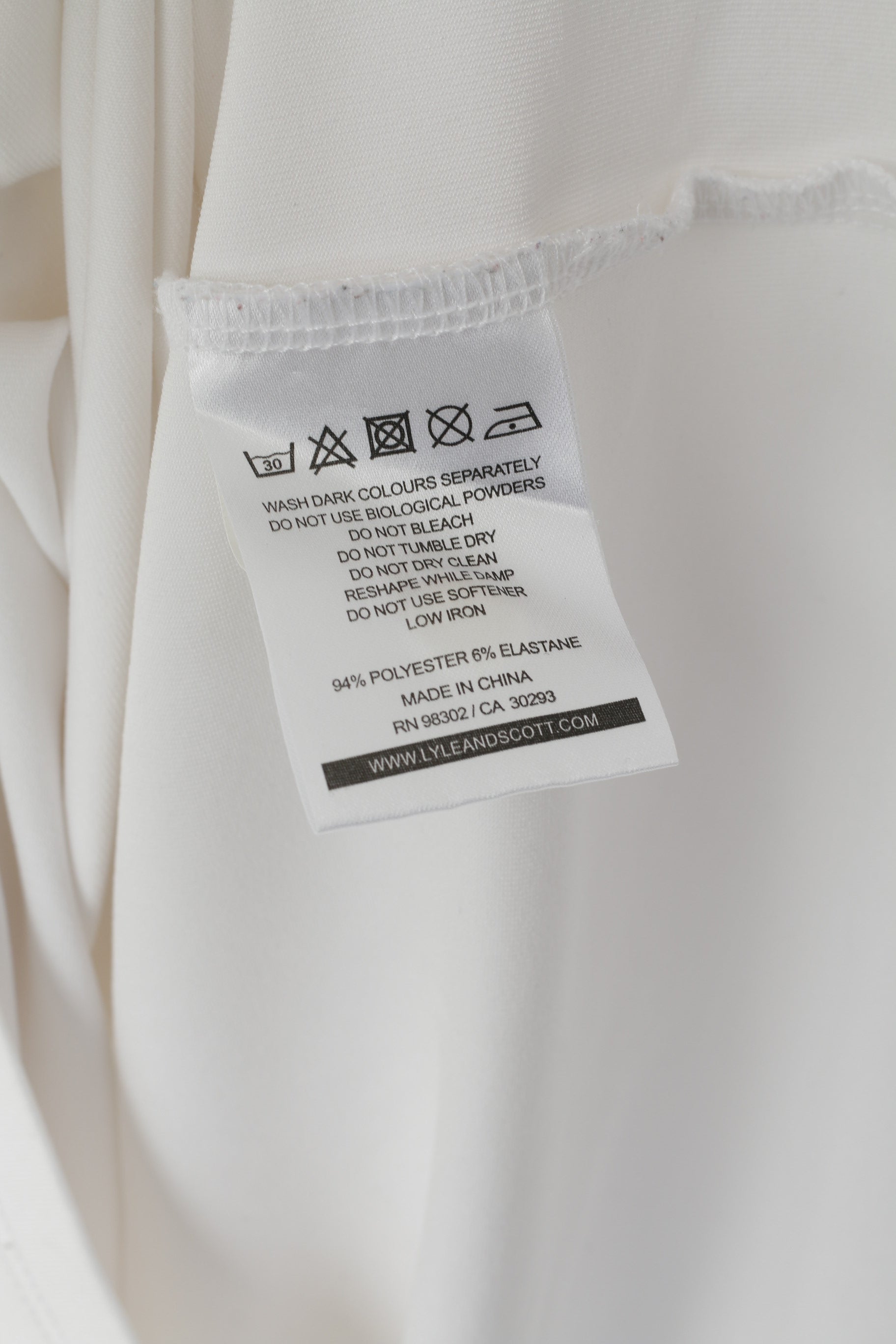 Polo Lyle &amp; Scott da uomo XL, colore bianco, colletto a righe, tinta unita