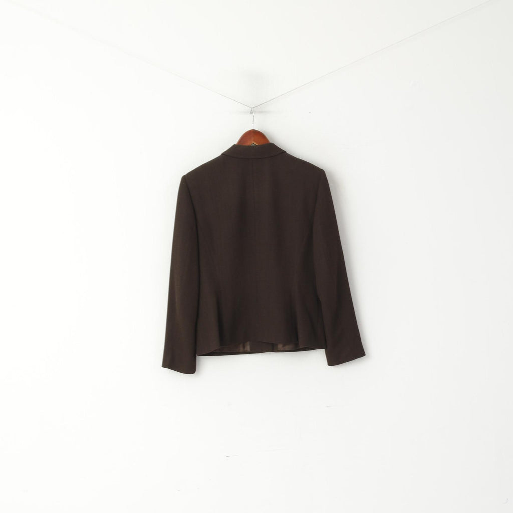 Mondi City Women 38 S Blazer Brown Wool Blend Casual Military Elegant Jacket