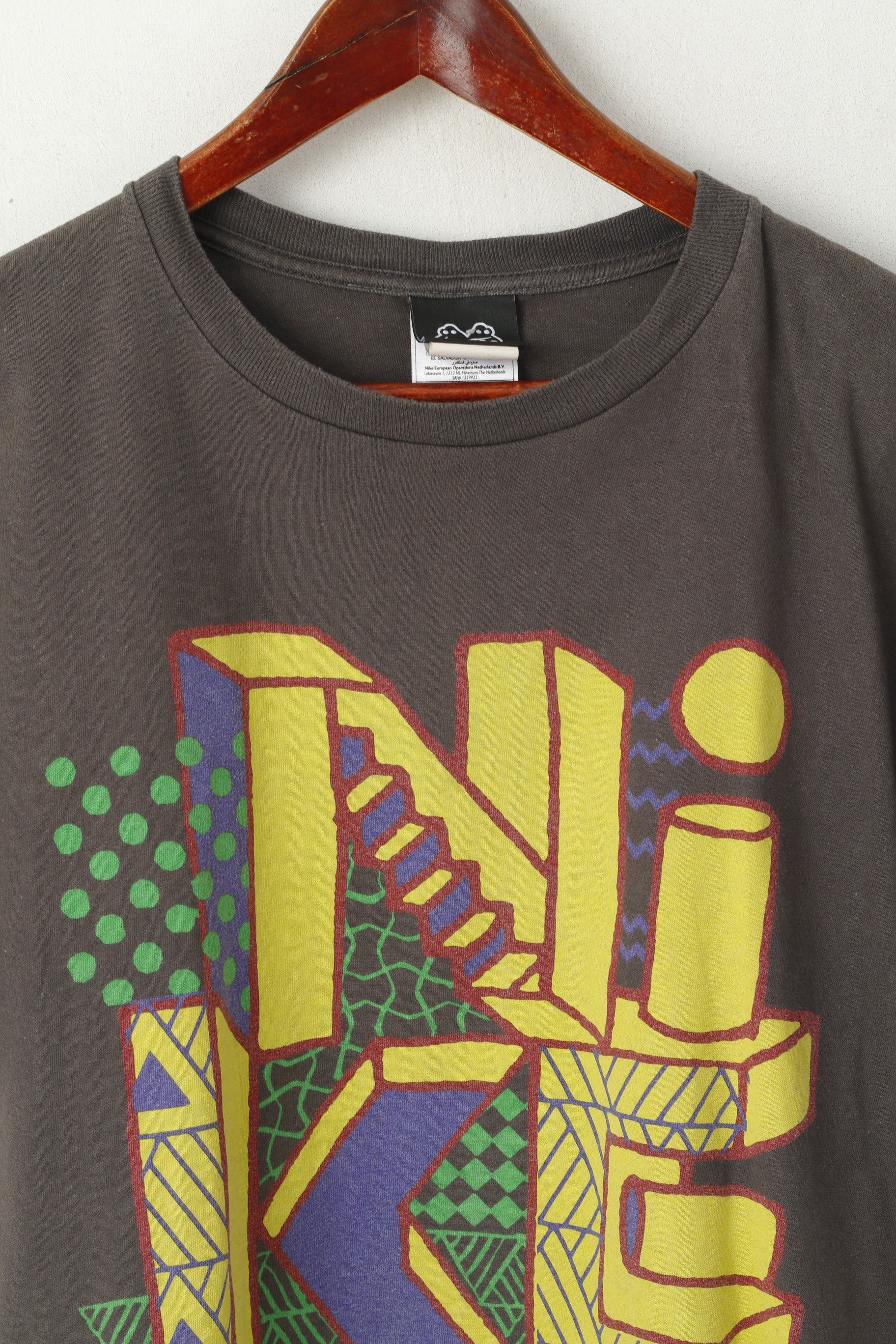 Nike Homme L T-Shirt Gris Coton Graphique 6.0 Sportswear Ras du Cou Haut