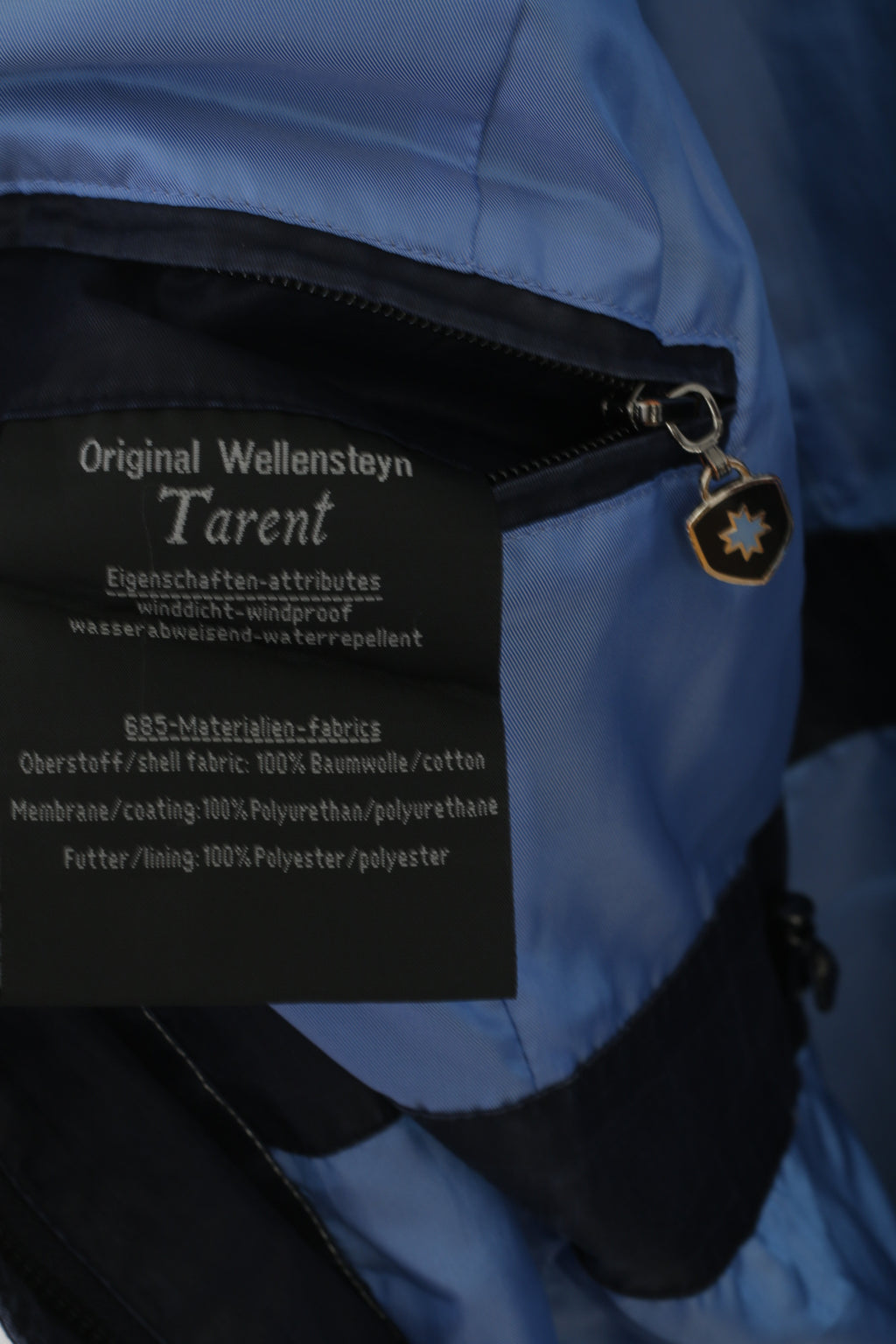 Wellensteyn Women XL Jacket Tarent Navy Shiny Full Zipper Cotton Hodded Parka