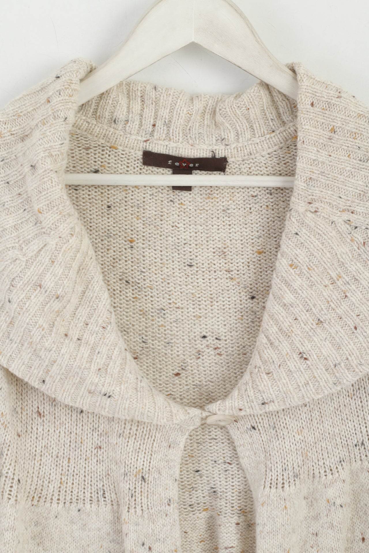 Maglione da donna Fever Maglione cardigan in misto lana angora beige