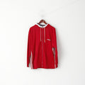 Adidas Men M Sweatshirt Shiny Red Vintage Full Zipper Hooded Oldschool Top