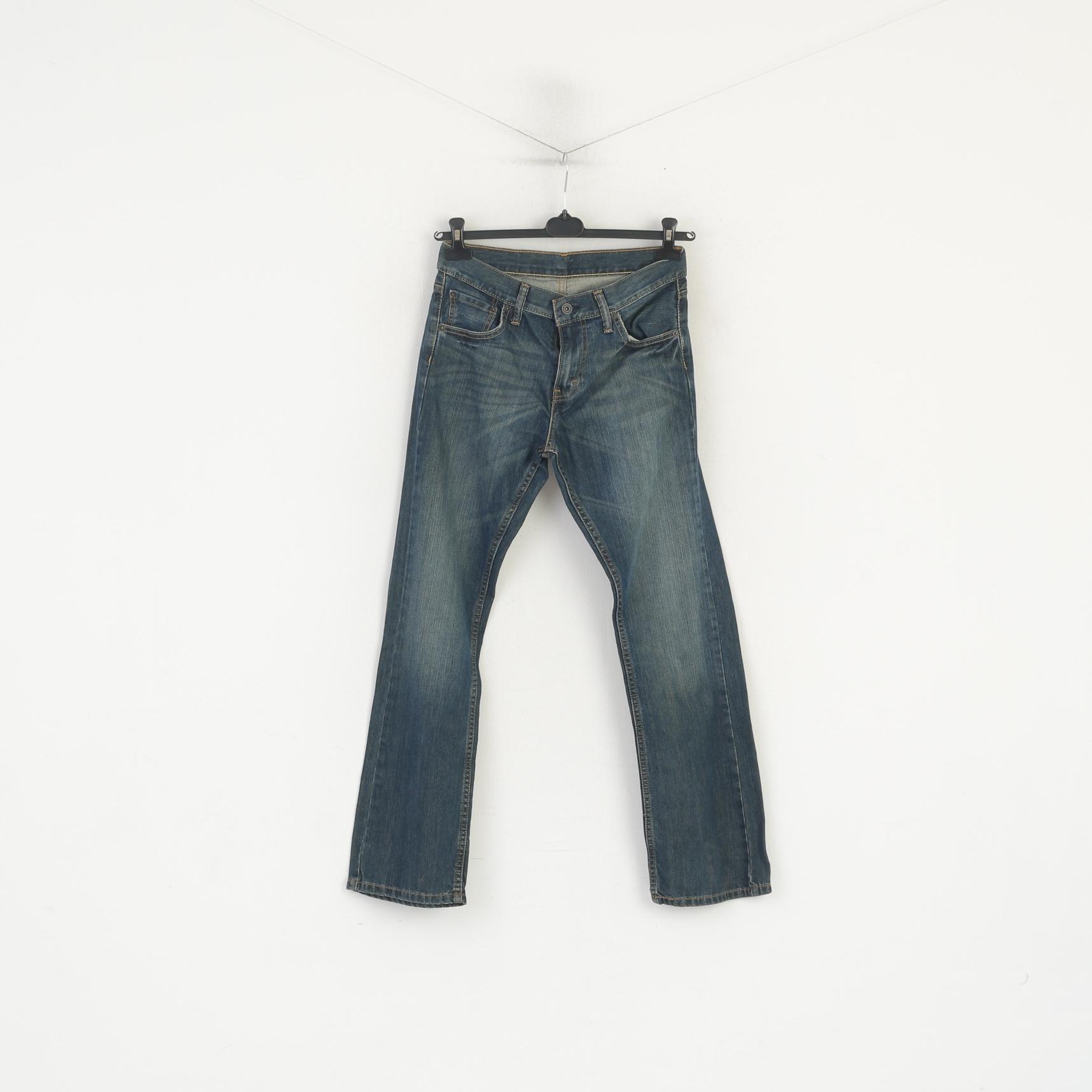 Levi's Femme 30 Jeans Pantalon Bleu Marine Denim Vintage Coton Pantalon Droit